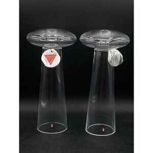 Iittala Atlas Candle Holders Pair White Harri Koskinen 1996 Finland with Tags